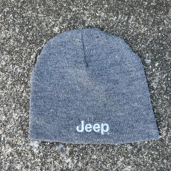 Grey Knit Jeep Winter Hat - Picture 1 of 2